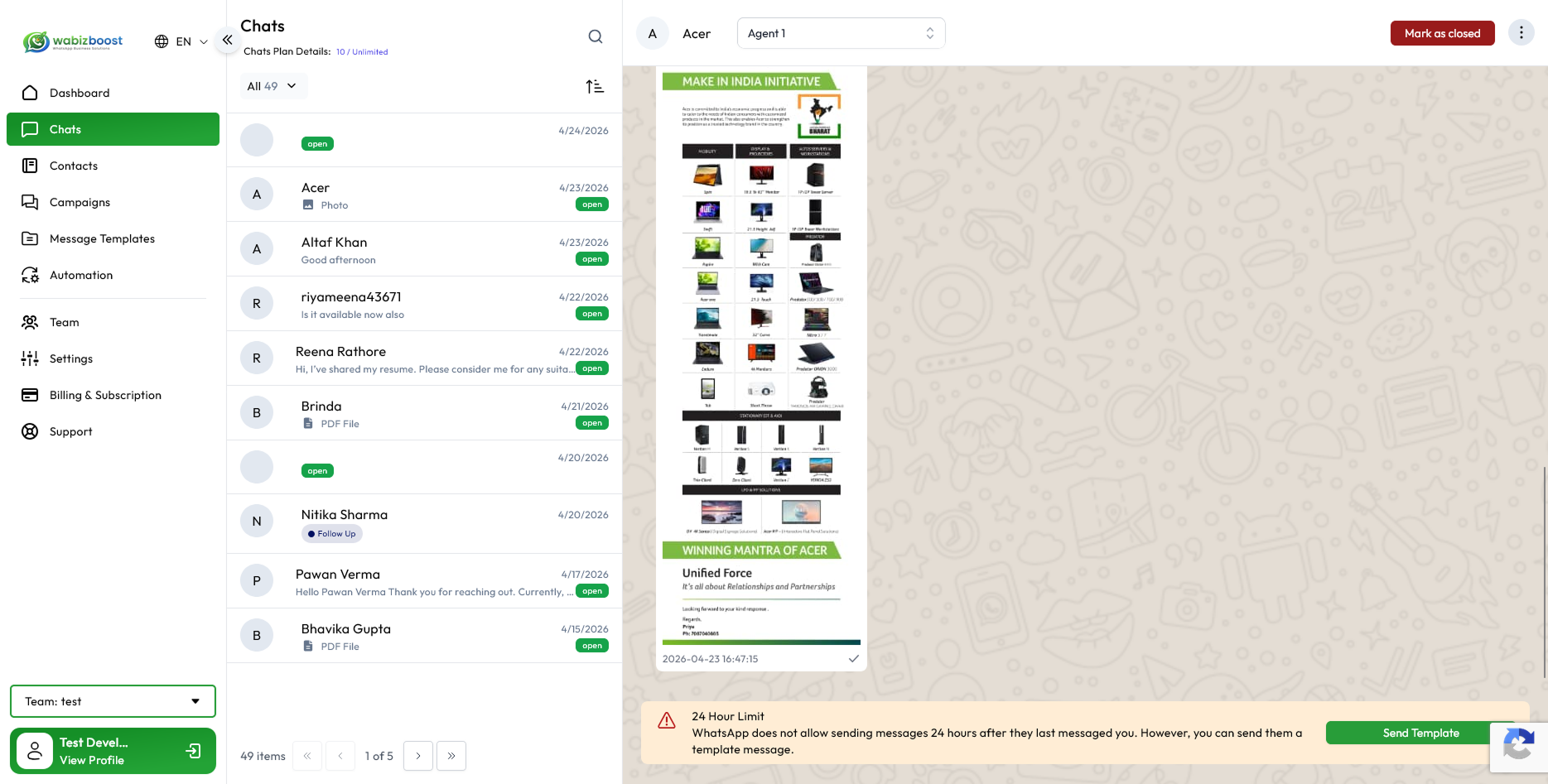 WAServe Shared Inbox Feature